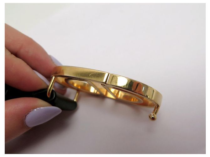 CHRISTIAN DIOR GÜRTEL GOLDENE CD LOGO SCHNALLE T75 AUS SCHWARZEM LEDER - Ansicht 11