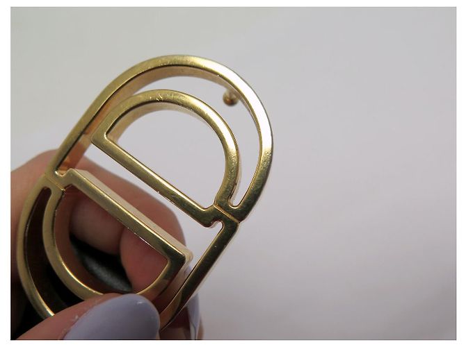 CHRISTIAN DIOR GÜRTEL GOLDENE CD LOGO SCHNALLE T75 AUS SCHWARZEM LEDER - Ansicht 13