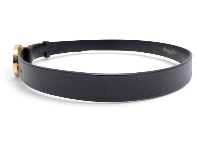 CHRISTIAN DIOR GÜRTEL GOLDENE CD LOGO SCHNALLE T75 AUS SCHWARZEM LEDER - Ansicht 2