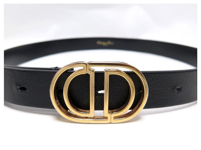 CHRISTIAN DIOR GÜRTEL GOLDENE CD LOGO SCHNALLE T75 AUS SCHWARZEM LEDER - Ansicht 5