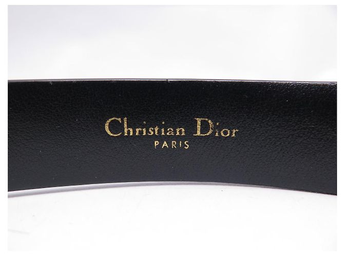 CHRISTIAN DIOR GÜRTEL GOLDENE CD LOGO SCHNALLE T75 AUS SCHWARZEM LEDER - Ansicht 6