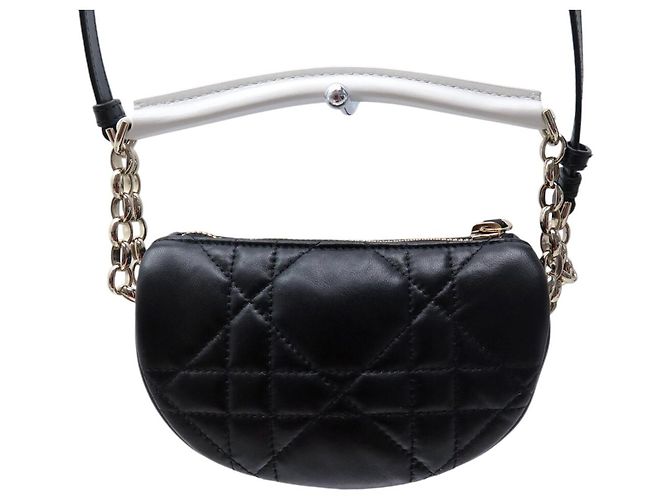 NUOVA BORSA A MANO CHRISTIAN DIOR VIBE MICRO IN PELLE CANNAGE BORSA A TRACCOLLA Nero - vista 2