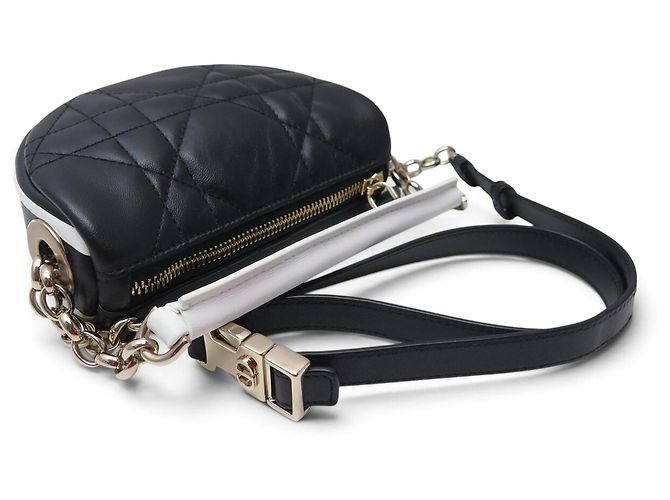 NUOVA BORSA A MANO CHRISTIAN DIOR VIBE MICRO IN PELLE CANNAGE BORSA A TRACCOLLA Nero - vista 4