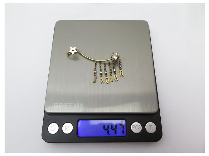 NEU EINZELNER DIOR J'ADIOR STRASS HÄNGER OHRRING GOLDFARBENES METALL Golden - Ansicht 5