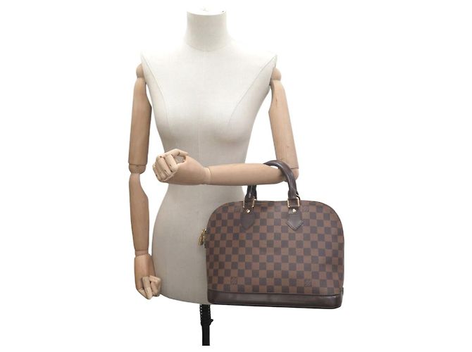 BORSA A MANO LOUIS VUITTON ALMA PM N53151 TOILE DAMIER EBENE - vista 7