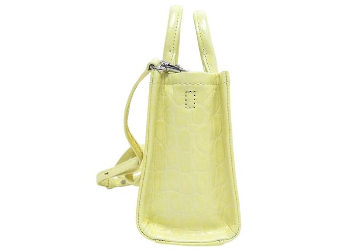 NEUF SAC A MAIN MARC JACOBS THE MINI TOTE BAG H089L01RE22 CUIR BANDOULIERE Jaune - vue 3