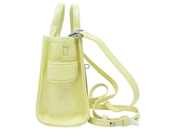 NEUF SAC A MAIN MARC JACOBS THE MINI TOTE BAG H089L01RE22 CUIR BANDOULIERE Jaune - vue 4