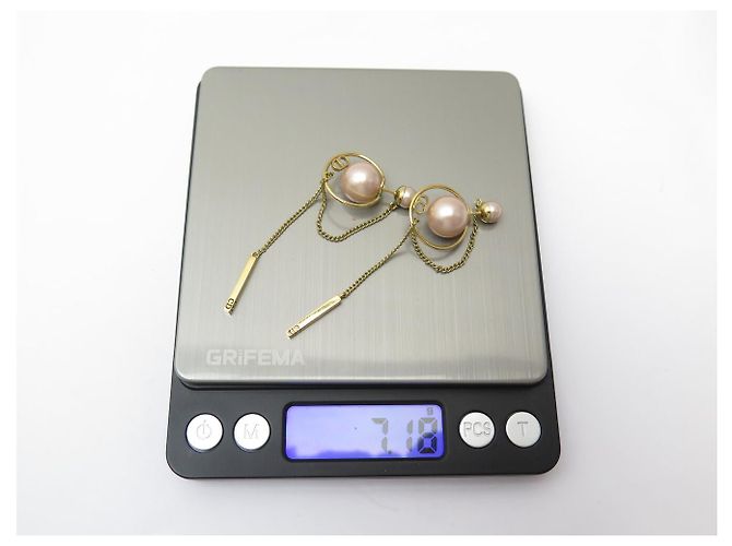 NUOVI ORECCHINI DIOR TRIBALES METALLO DORATO PERLE PENDENTI D'oro - vista 4
