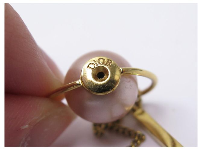NUOVI ORECCHINI DIOR TRIBALES METALLO DORATO PERLE PENDENTI D'oro - vista 6