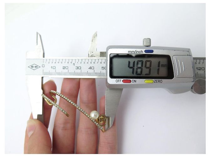 NEUER EINZELNER DIOR CD OHRRING PERLE STRASS GOLDFARBENES METALL Golden - Ansicht 5