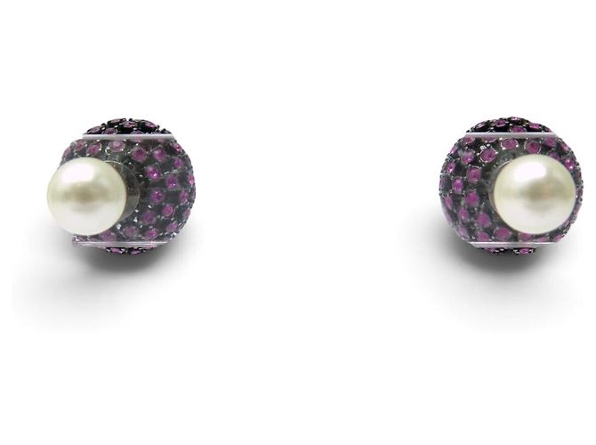 NUOVI ORECCHINI DIOR TRIBALES PERLA E STRASS VIOLET PEARL Porpora - vista 2