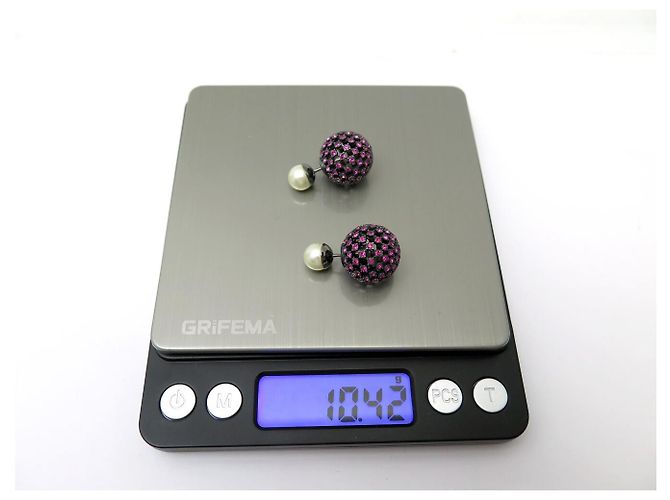 NUOVI ORECCHINI DIOR TRIBALES PERLA E STRASS VIOLET PEARL Porpora - vista 6