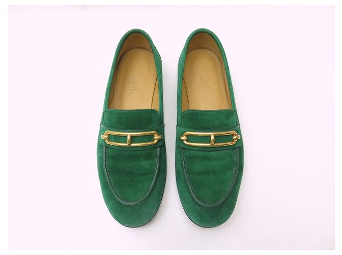 Hermès SCARPE HERMES MOCASSINI COLETTE H221157Z 36.5 CAPRA VELLUTO VERDE - vista 6