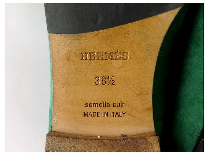 Hermès SCARPE HERMES MOCASSINI COLETTE H221157Z 36.5 CAPRA VELLUTO VERDE - vista 8