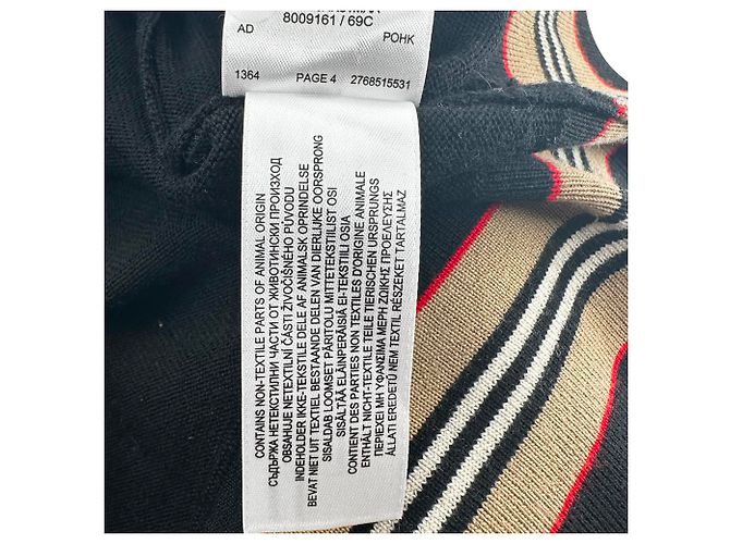 Burberry Cardigan mit House Check-Besatz aus schwarzer Wolle - Ansicht 11