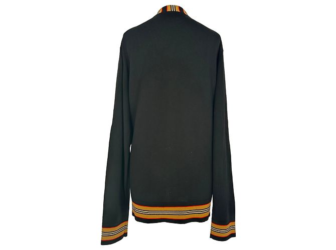 Burberry Cardigan mit House Check-Besatz aus schwarzer Wolle - Ansicht 3