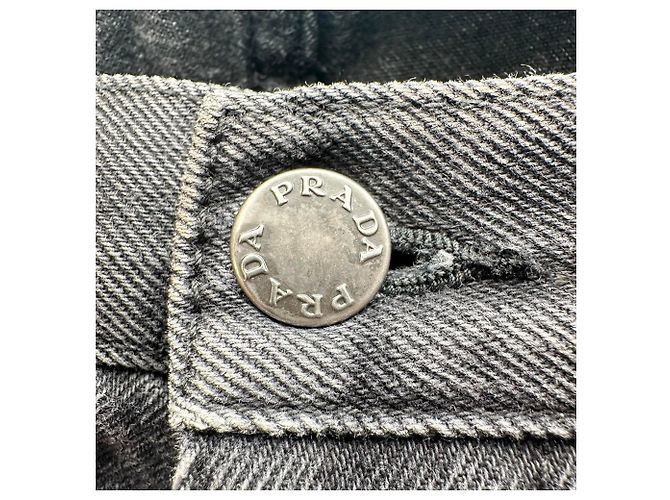 Jeans a gamba dritta Prada in cotone nero - vista 4