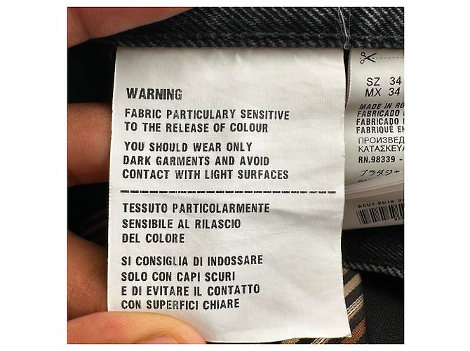 Jeans a gamba dritta Prada in cotone nero - vista 8