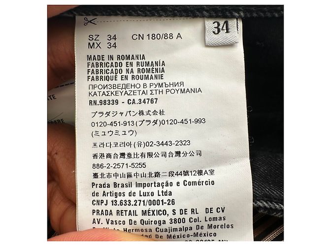 Jeans a gamba dritta Prada in cotone nero - vista 9