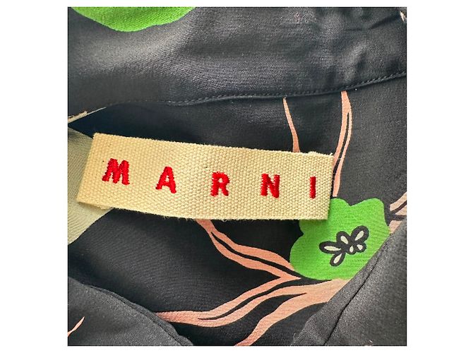 Marni Langarmbluse mit abstraktem Print aus mehrfarbiger Seide Mehrfarben - Ansicht 5