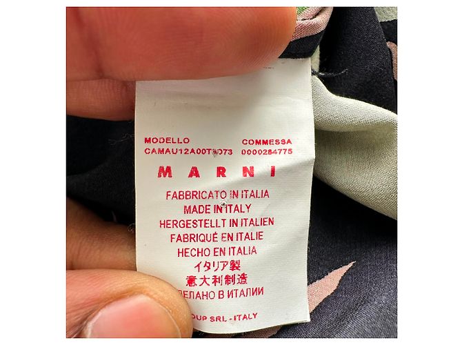 Marni Langarmbluse mit abstraktem Print aus mehrfarbiger Seide Mehrfarben - Ansicht 7