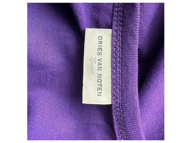 Dries Van Noten V-Ausschnitt-Bluse aus lila Baumwolle - Ansicht 4