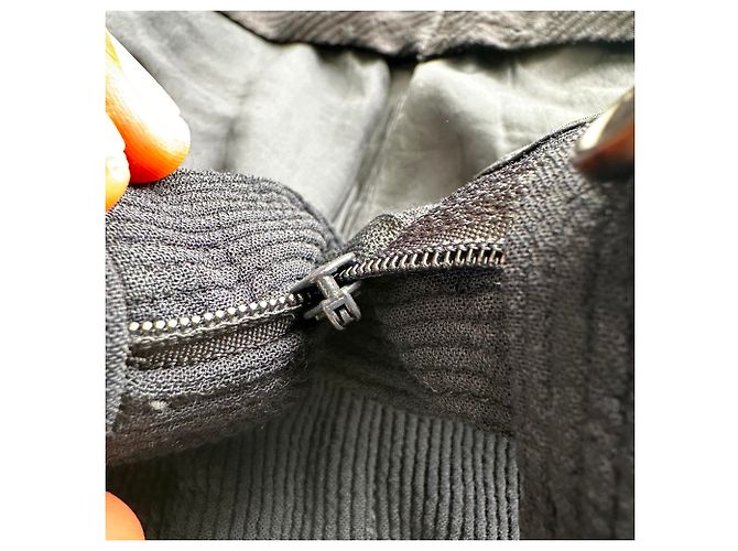 Giorgio Armani gerippte Strickhose aus schwarzer Wolle - Ansicht 4