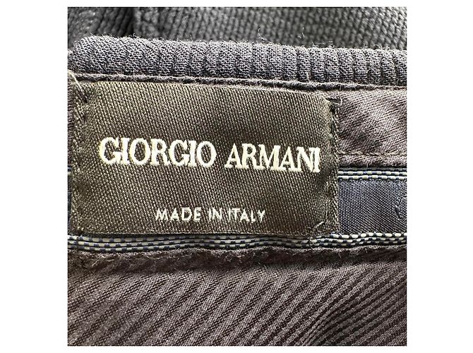 Giorgio Armani gerippte Strickhose aus schwarzer Wolle - Ansicht 6