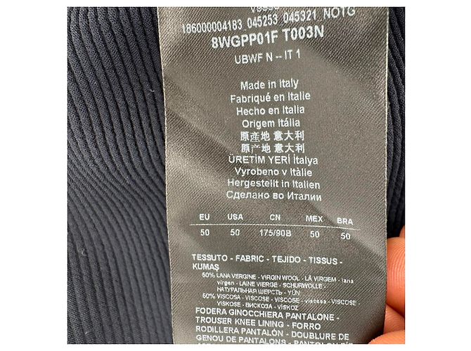 Giorgio Armani gerippte Strickhose aus schwarzer Wolle - Ansicht 9
