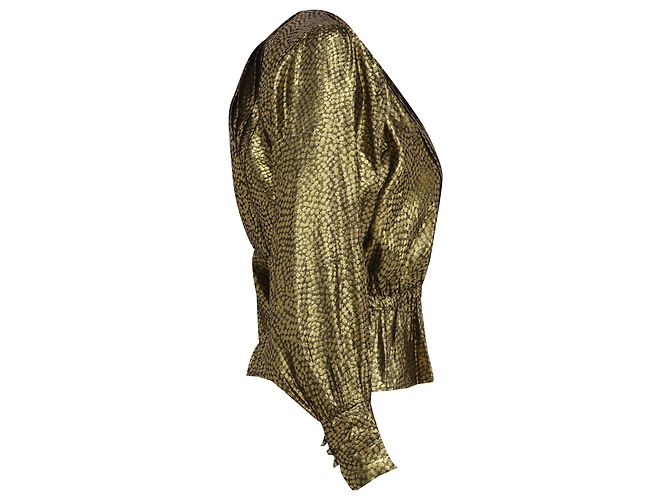 Joie Nadeen Bluse aus metallicgoldem Polyester Golden - Ansicht 3