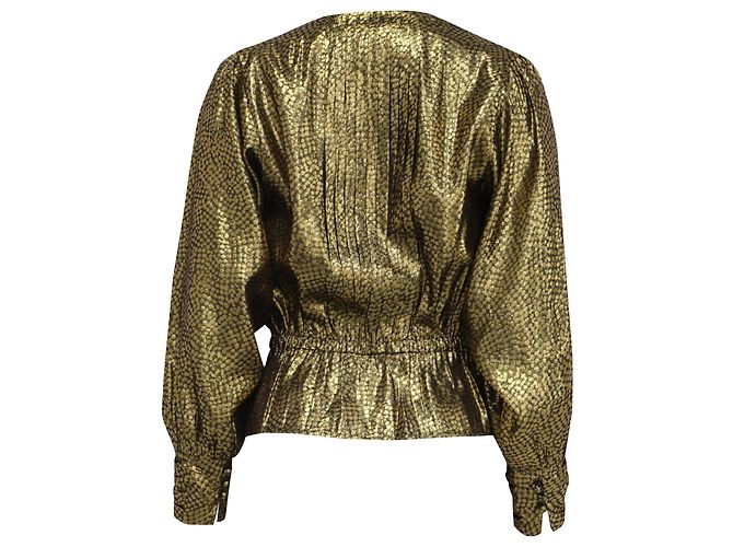 Joie Nadeen Bluse aus metallicgoldem Polyester Golden - Ansicht 4