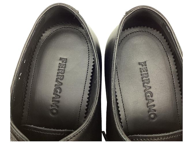 Salvatore Ferragamo Lace-Up Oxford Shoes in Black Leather - view 11