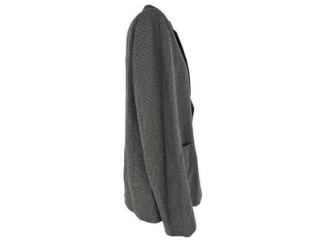 Blazer à boutonnage simple Giorgio Armani en laine noire - vue 2