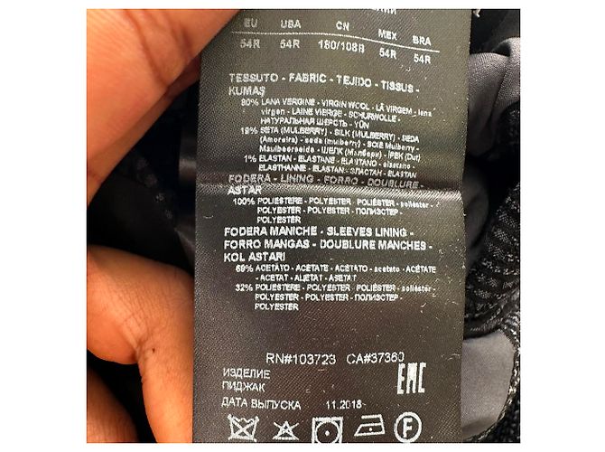 Blazer à boutonnage simple Giorgio Armani en laine noire - vue 8
