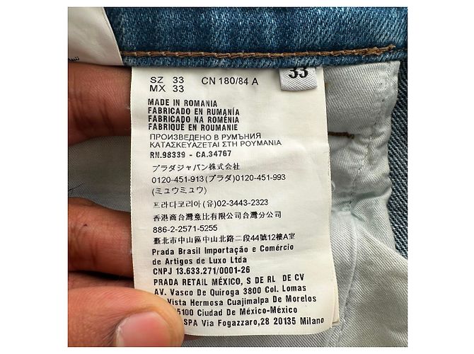 Jeans a gamba dritta Prada in cotone blu - vista 11