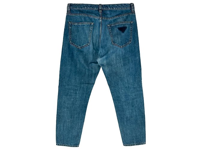 Jeans a gamba dritta Prada in cotone blu - vista 2