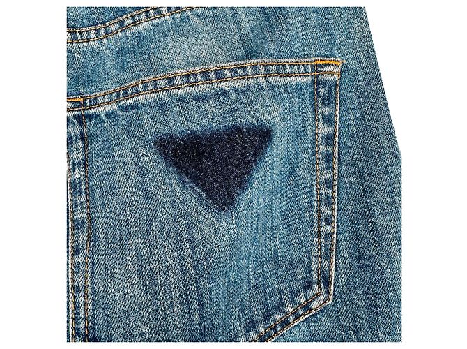Jeans a gamba dritta Prada in cotone blu - vista 3