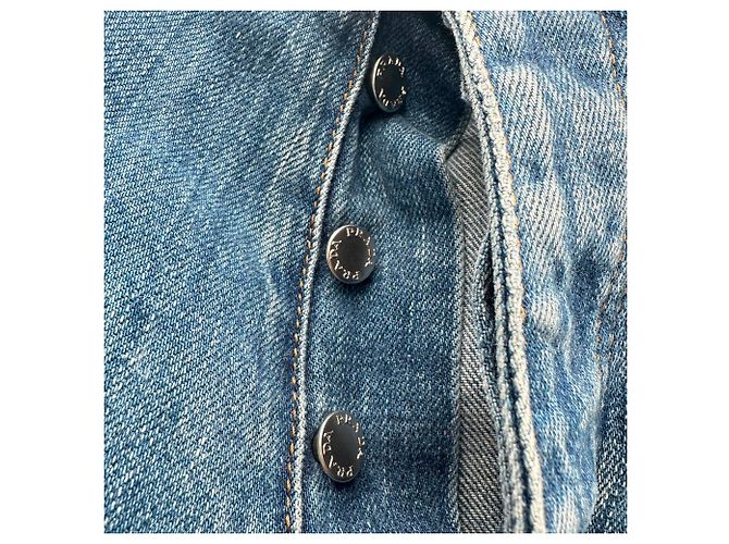 Jeans a gamba dritta Prada in cotone blu - vista 7