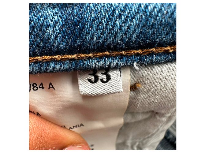 Jeans a gamba dritta Prada in cotone blu - vista 8