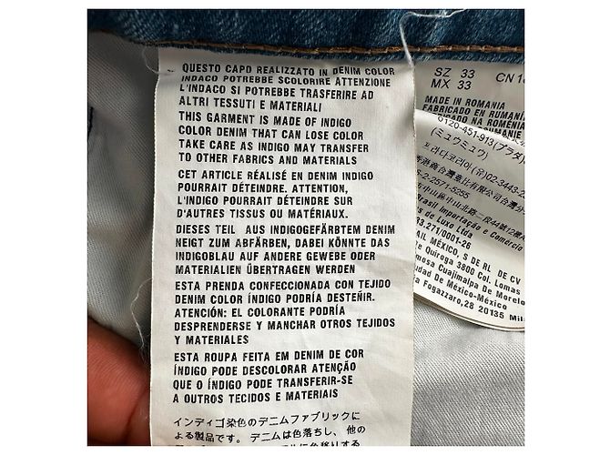 Jeans a gamba dritta Prada in cotone blu - vista 9