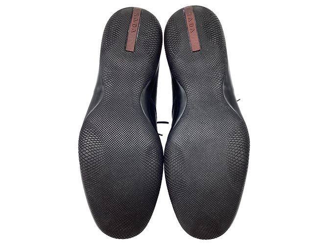 Prada Toblach Leather Chukka Boots in Black Leather - view 7