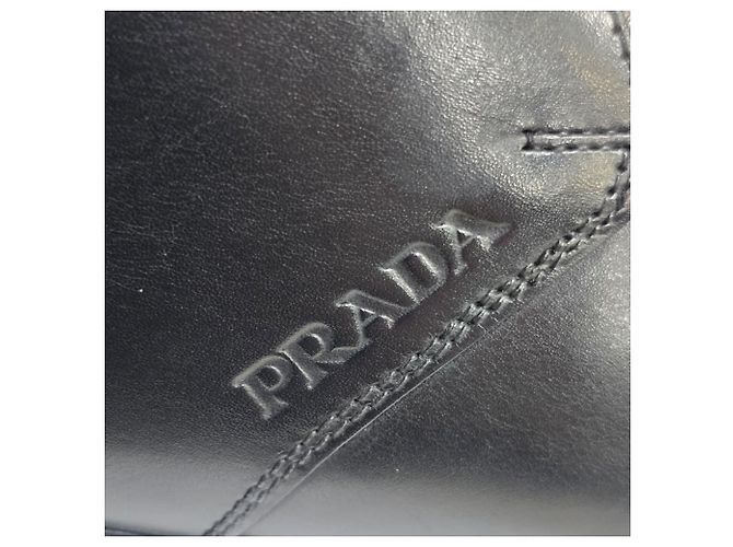 Prada Toblach Leather Chukka Boots in Black Leather - view 9