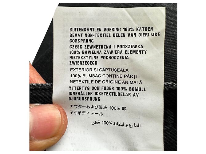 Jeans a gamba dritta in cotone nero con placca logo Prada - vista 11