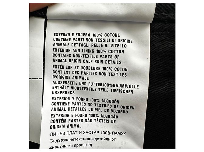 Jeans a gamba dritta in cotone nero con placca logo Prada - vista 12