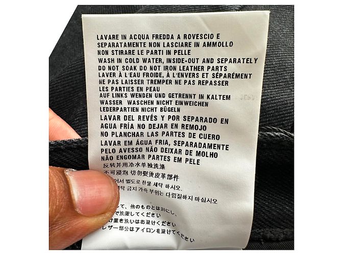 Jeans a gamba dritta in cotone nero con placca logo Prada - vista 14