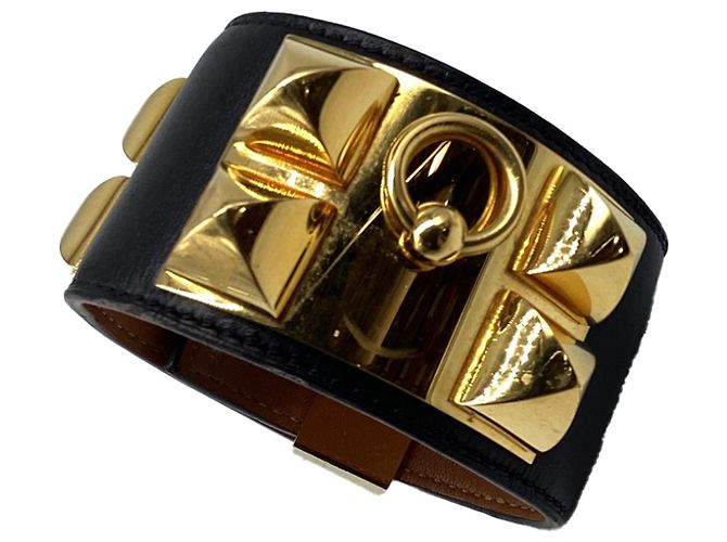 Bracciale Hermès Collier De Chien in pelle di vitello nera Nero - vista 7