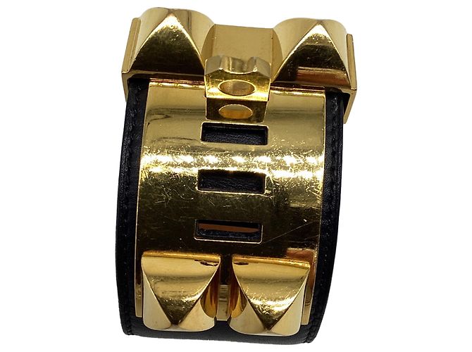 Bracciale Hermès Collier De Chien in pelle di vitello nera Nero - vista 8