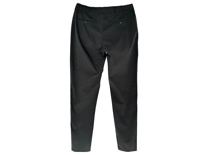 Pantaloni a gamba dritta Giorgio Armani in cotone nero - vista 2
