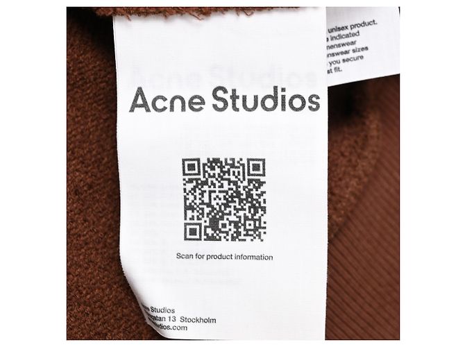 Acne Studios Kapuzenpullover mit Rundhalsausschnitt aus brauner Baumwolle - Ansicht 8