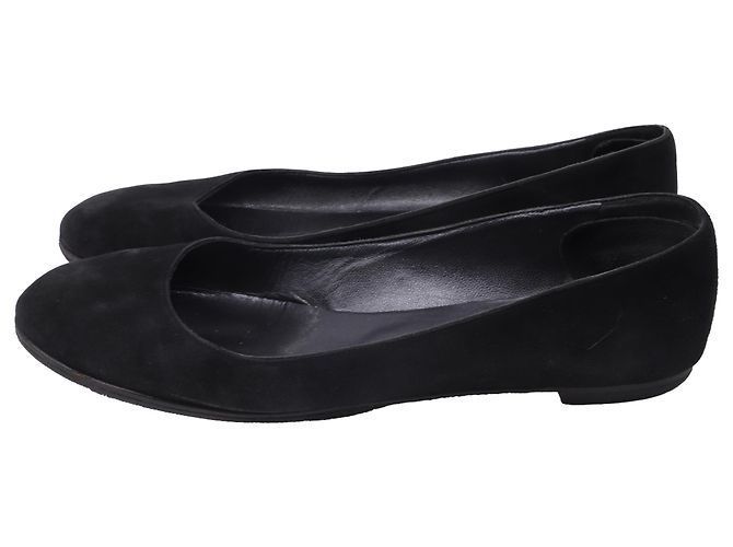 Ballerine con punta rotonda Manolo Blahnik in camoscio nero - vista 4
